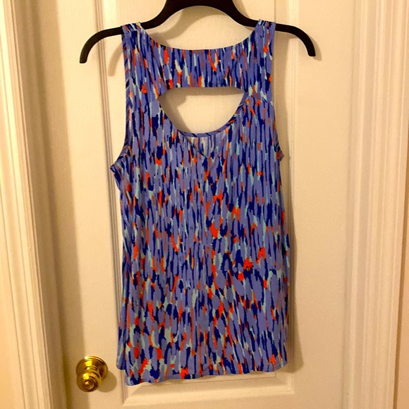 Splendid, Lavender Blue & Orange Open Back Tank Top Sz S - Picture 2 of 5